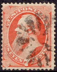 US Stamp #149 7c Vermillion Stanton USED SCV $90. Fresh paper.