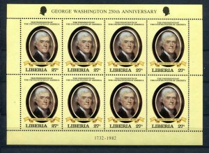 Liberia 1982 Mini-Sheet of8 (Kleinbogen)US Presidents Thomas Jefferson MNH 9254