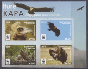 2014 Kyrgyzstan 785b-788bVB+Tab WWF, birds of prey 25,00 €