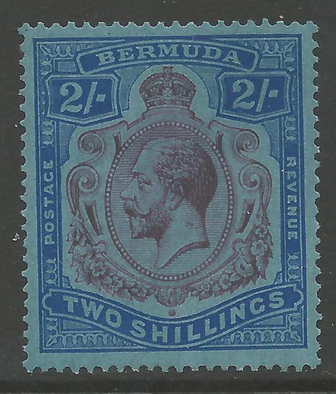 BERMUDA SG88ga 1931 2/= PURPLE & BLUE/GREY-BLUE BREAK IN SCROLL MTD MINT