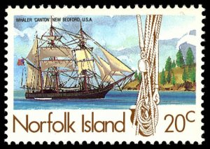 NORFOLK ISLAND Sc 358 XF/MNH - 1985 20c The Ship Canton