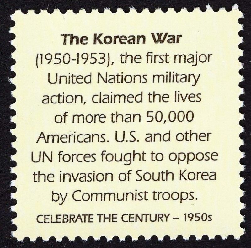 US 3187e MNH VF 33 Cent  The Korean War Celebrate the Century 1950s