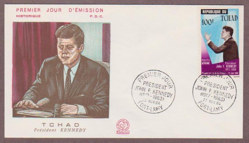 Chad Airmail JFK # C20 , John F Kennedy FDC - I Combine S/H