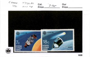 Cyprus, Postage Stamp, #779-780 Mint NH, 1991 Spacecraft Europa