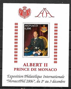 MONACO STAMPS 2007 ,  SOUV. SHEET PRINCE ALBERT II,  MNH