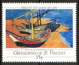 Grenadines of St. Vincent 1991 Art Paintings V. Van Gogh Boats MNH