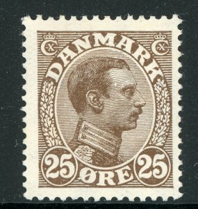 Denmark 1913 King Christian 25 Ore Dark Brown Perf 14x14½ Scott #106 Mint B337