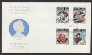 Tristan Da Chuna 372-375 Queen Mother 1985 U/A FDC