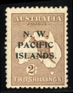 North West Pacific Islands #35 Cat$25, 1918 2sh brown, hinged