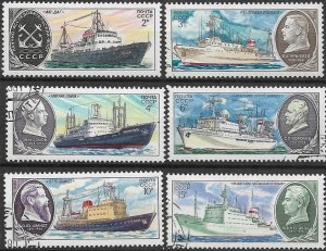 1980  Russia  Research Ships & Portratics SC# 4881-4886 Used