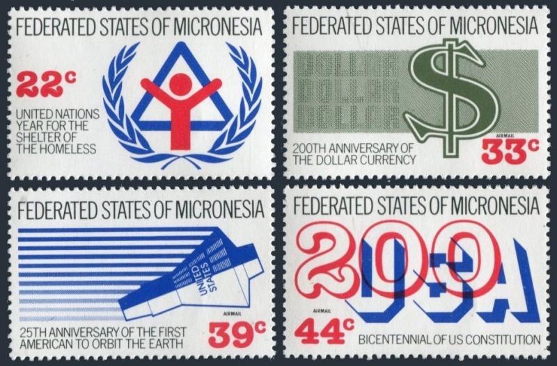 Micronesia 56-57,C28-C29,C30 sheet,MNH.Events 1987.IYSH-1987,US Constitution-200