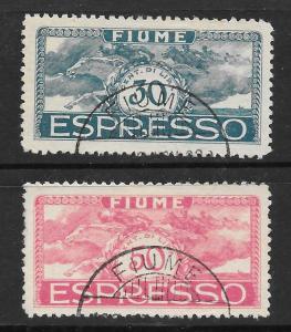 Fiume Scott E2 - E3 Used set of Special Delivery stamps 2018 CV $50.00