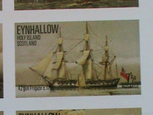 ​EYNHALLOW SCOTLAND STAMP:BATTLE SHIPS- MNH - MINI SHEET NO GUM AS ISSUED