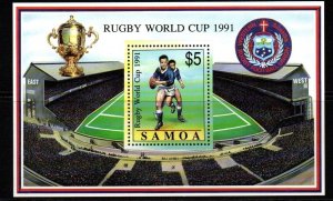 SAMOA SGMS863 1991 RUGBY WORLD CUP  MNH