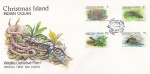 Christmas Island # 196 / 211, Wildlife Definitives, 4 First Day Covers