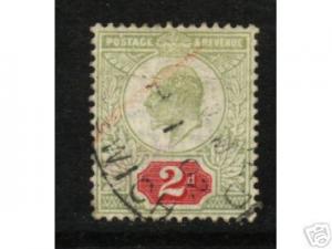 G114 GREAT BRITAIN KEVII 130 YELLOW GREEN USED VF