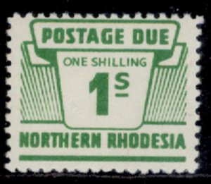 NORTHERN RHODESIA QEII SG D10, 1s light emerald, M MINT. Cat £13.