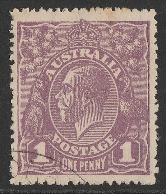 AUSTRALIA 1918 KGV 1d 'RA joined'. Single wmk. Certificate. ACSC 76Aaa(4)j. 