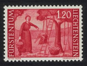 Liechtenstein Harvesting apples 1Fr20 1961 MNH SC#347 SG#390 MI#396