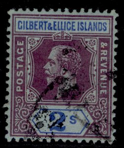 GILBERT AND ELLICE ISLANDS GV SG21, 2s purple & blue/blue, USED. Cat £38.