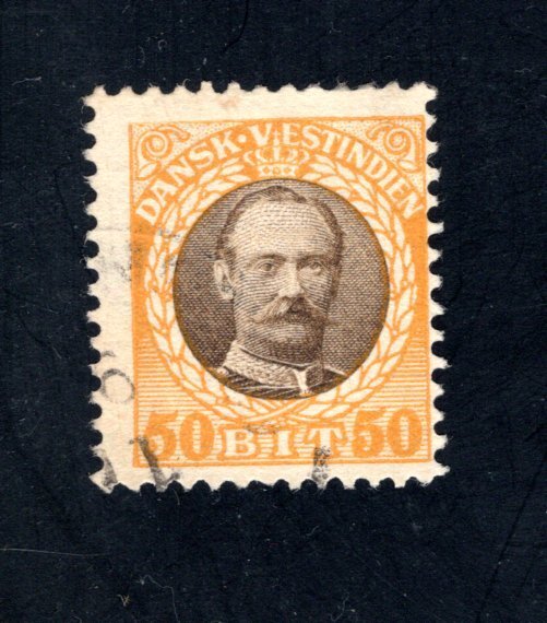 Danish West Indies #50,  F,  Used,   CV $14.00 ....1630048