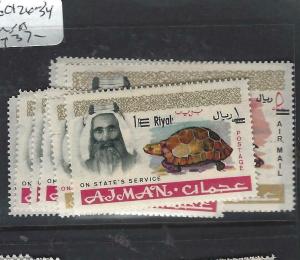 AJMAN   (PP0306B)  SHEIKH  OSS SET ANIMALS  REVALUED     SG O126-134     MNH