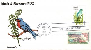 #1980 Nevada Birds - Flowers Combo Slyter FDC