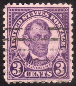 1927, US 3c, Lincoln, Used, XF-92, Sc 635