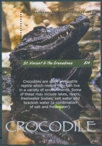 St Vincent & Grenadines 2021 MNH Reptiles Stamps Crocodiles Crocodile 1v S/S 
