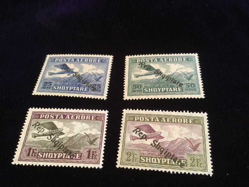 Albania Airmail Scott #'s C10,11,12,13 Mint Stamps