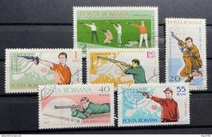 (1795L) ROMANIA 1965 : Sc# 1748-1753 EUROPEAN SHOOTING CUP BUCHAREST - VFU