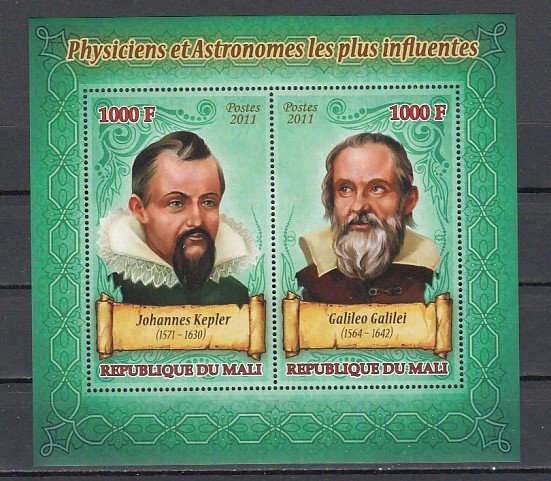 Mali, 2011 issue. Kepler & Galileo s/sheet. ^