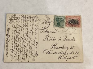 5/31/1905 Monrovia Liberia mixed Franking tied Germany Lighthouse Postcard