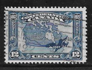 Canada 145: 12c Map of Canada 1867 - 1927, used, F-VF