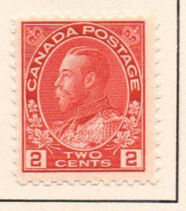 Canada Sc 106 1911 2 c carmine GV Admiral issue stamp mint