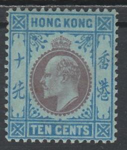 HONG KONG 1903 KEVII 10C WMK CROWN CA 