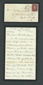 1862 May 23rd Great Britain Mourning Cover W/Letter