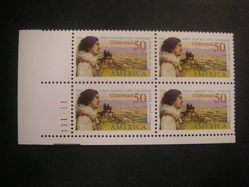 Scott C131, 50c Bering Land Bridge, PB4 #111111 LL, MNH Airmail Beauty