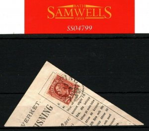 SWEDEN Postmark *LINKÖPING* 1897 CDS 15o Stamp Parcel Piece ex Collection SS4799