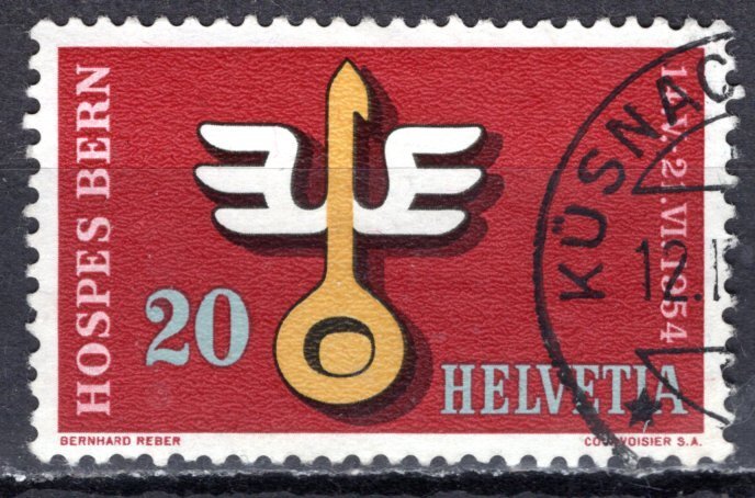 Switzerland 1954: Sc. # 348; Used Single Stamp