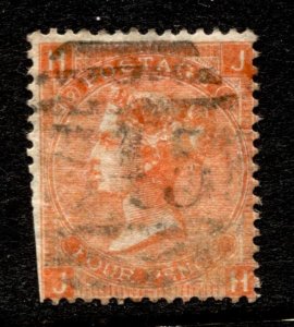 GB Stamp #43 USED PLATE 9 QV DEFINITIVE - FAULTS