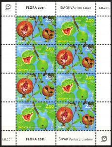 Bosnia / Croatian Post 2011 Flora Fruits sheet of 8 MNH