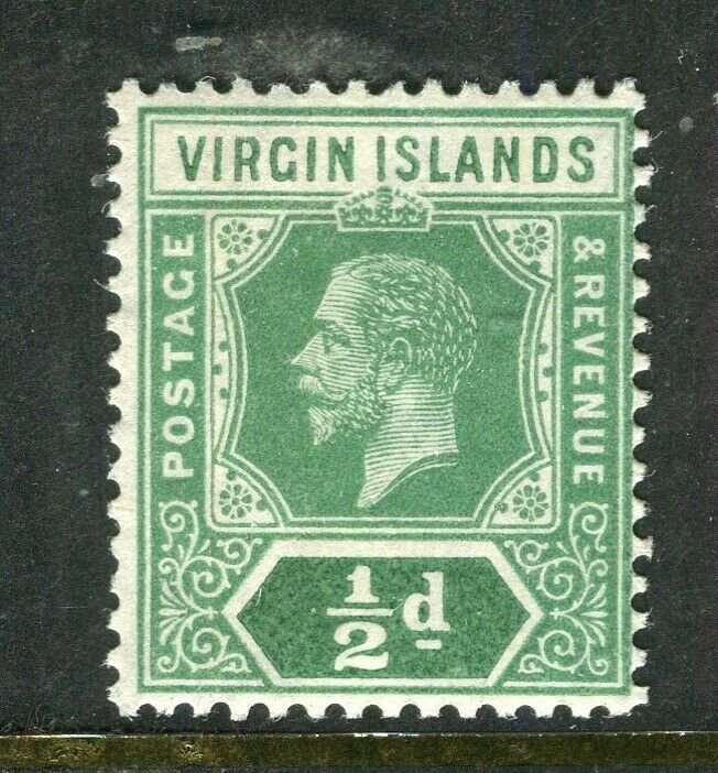 BRITISH VIRGIN ISL; 1912 early GV issue fine Mint hinged 1/2d. value