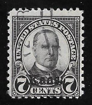 665 7 cents McKinley, Black Kansas Stamp used AVG