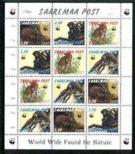 SAAREMAA - 1998 - Wild Animals - Perf 12v Sheet -Mint Never Hinged-Private Issue