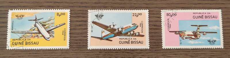 Guinea Bissau #568-570 The 40th Anniversary of I.C.A.O. CTO hinged