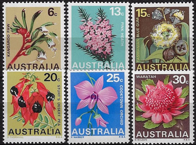 1968 Australia State floral Emblemes 6v. MNH SG n. 420/25