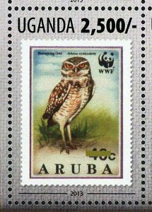 World Wildlife Stamp WWF Owl Monkey Wild Animals Aruba S/S MNH #3143-3146 