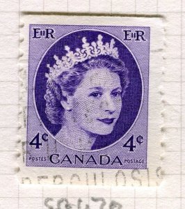 CANADA; 1954 early QEII issue Coil Stamp fine used 4c. value