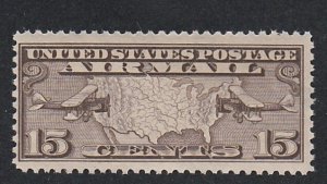 United States # C8, Map of U.S. & 2 Airplanes, Mint NH, Small Thin,1/3 Cat.